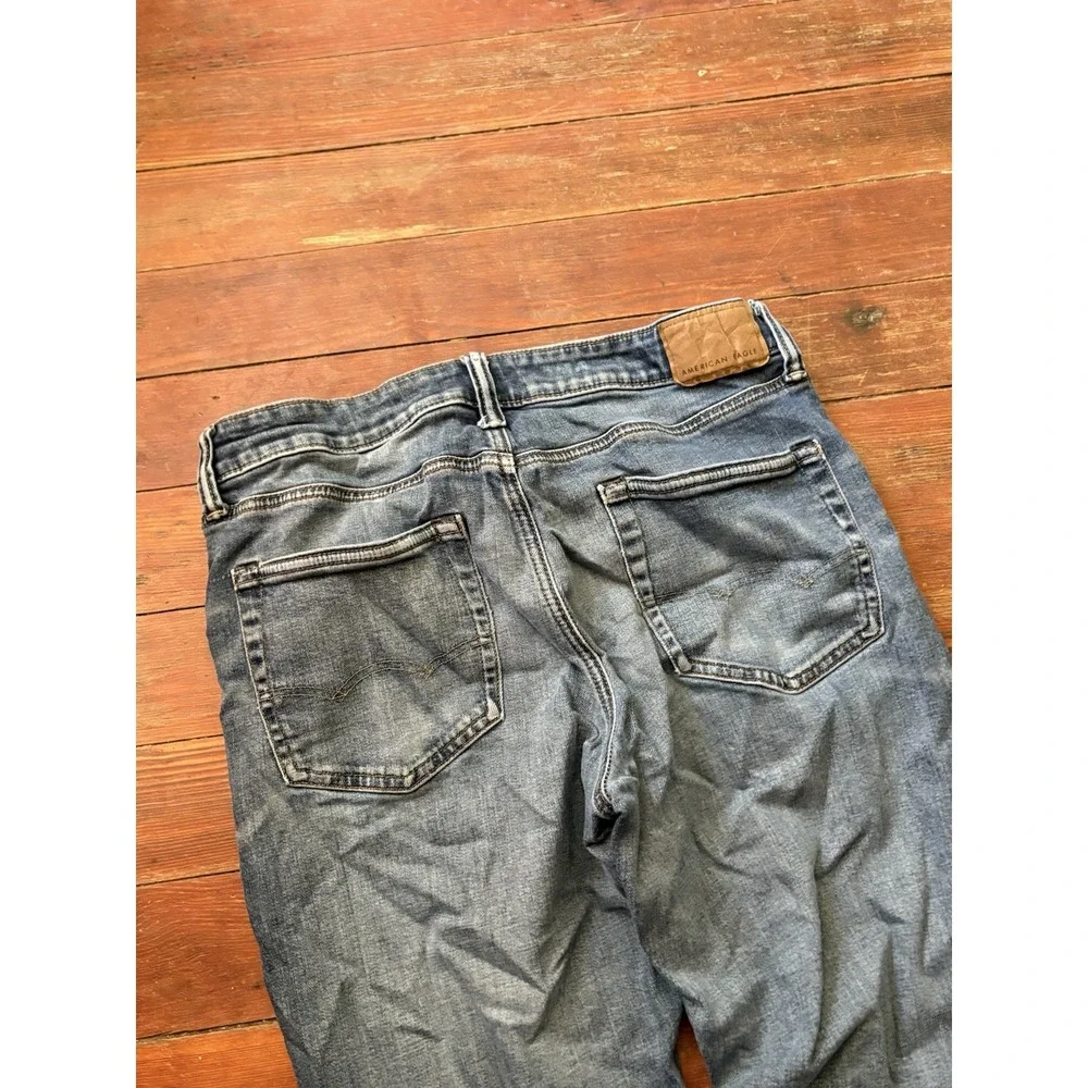American Eagle AirFlex+ Athletic Fit Jeans Light Wash Blue Denim Mens 32x34